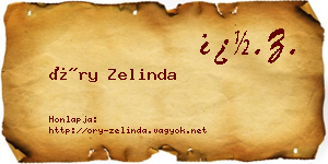 Őry Zelinda névjegykártya